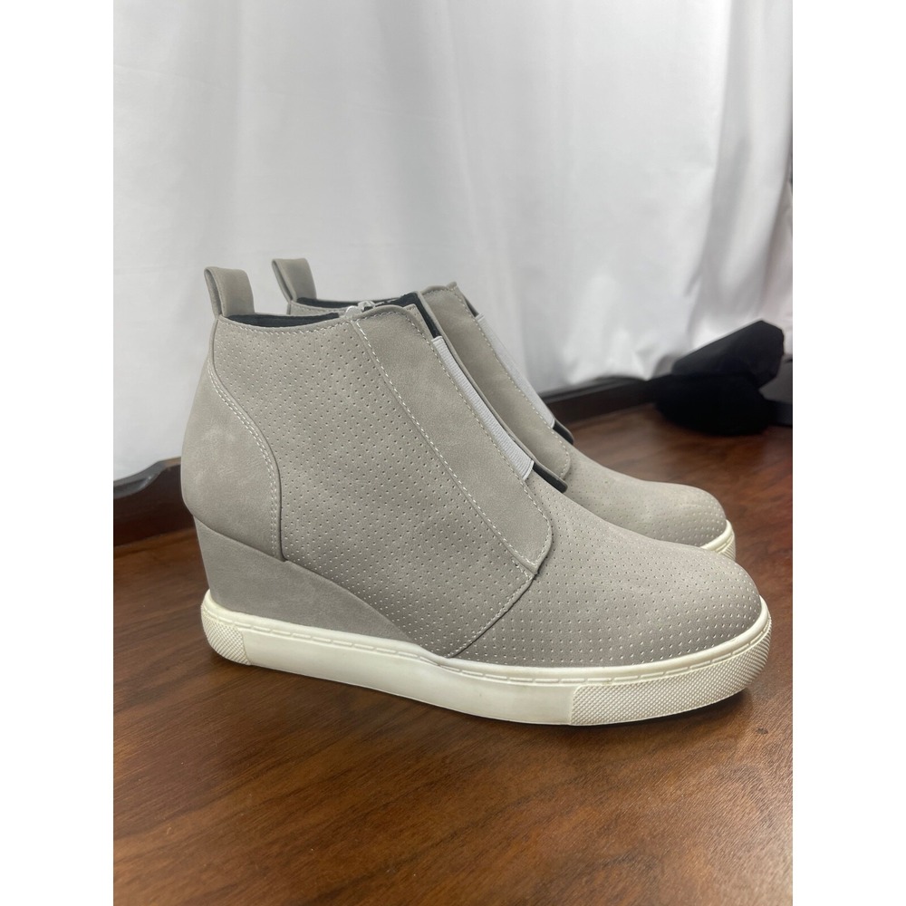 Women's Wedge Heel Platform Bootie Size 9 Sneakers Side Zipper Ankle Boot